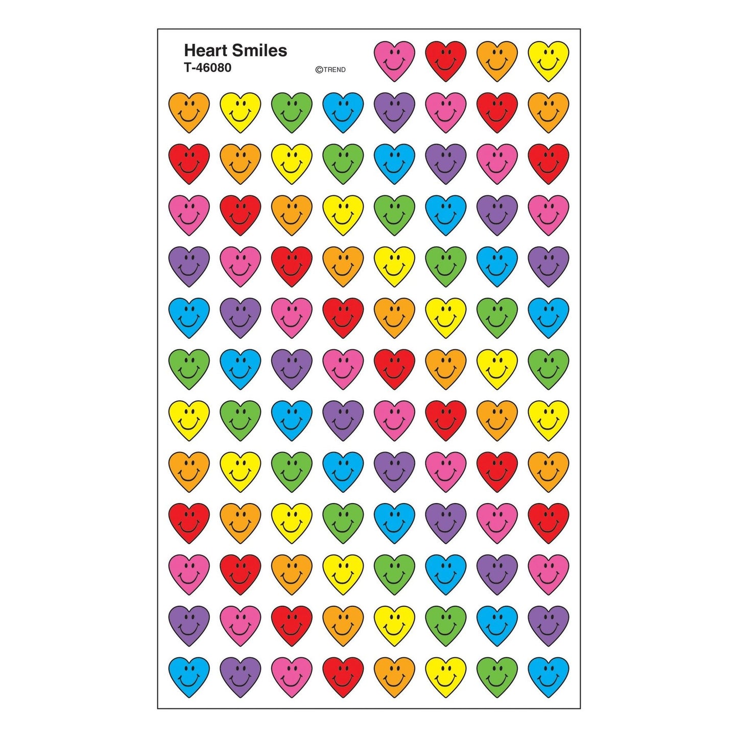 Heart Smiles Stickers 7/16" 800/pk