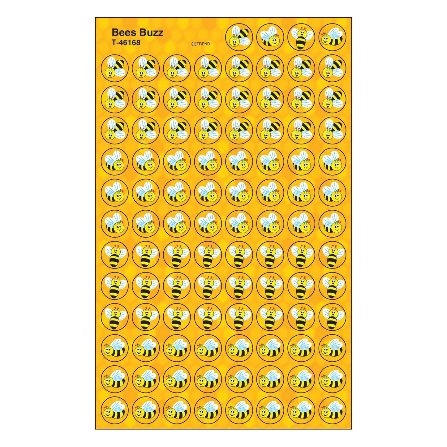 Bees Buzz Stickers 4 1/8" x 6 5/8" 8/pk
