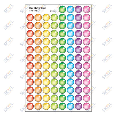 Rainbow Gel Stickers 7/16" (8 Sheets)