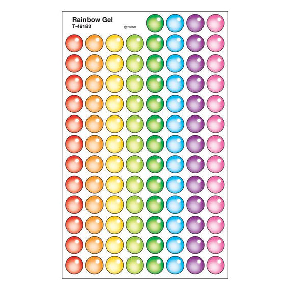 Rainbow Gel Stickers 7/16" 800/pk