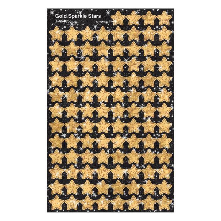 Gold Sparkle Star Stickers 7/16" 400/pk