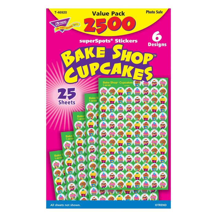 Cupcakes Stickers Value Pack 7/16" 2500/pk