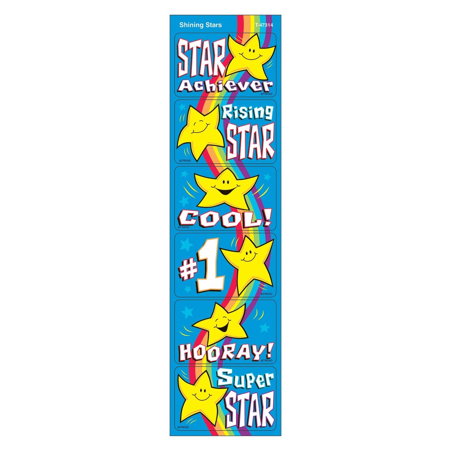 Large Shining Stars Stickers 1 1/2" x 2 1/2" 30/pk