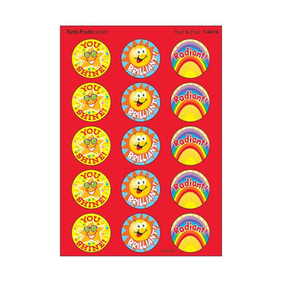 Large Round Sun & Fun Tutti-Frutti Scent Stickers 1" 60/pk