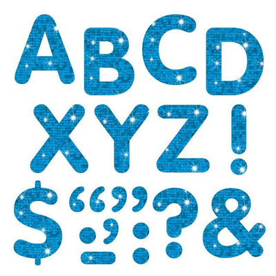 Blue Sparkle Letters & Marks Stick-On 2" 1pc