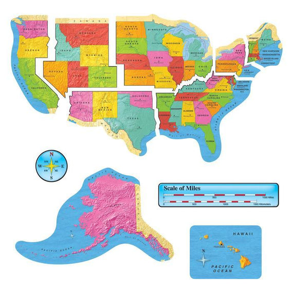 United States Map Bulletin Board Set 46" 11/pk