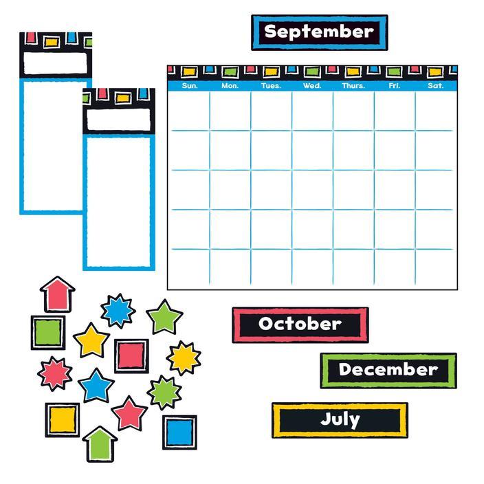 Bold Strokes Wipe-Off Calendar Bulletin Board Set 19" 30/pk