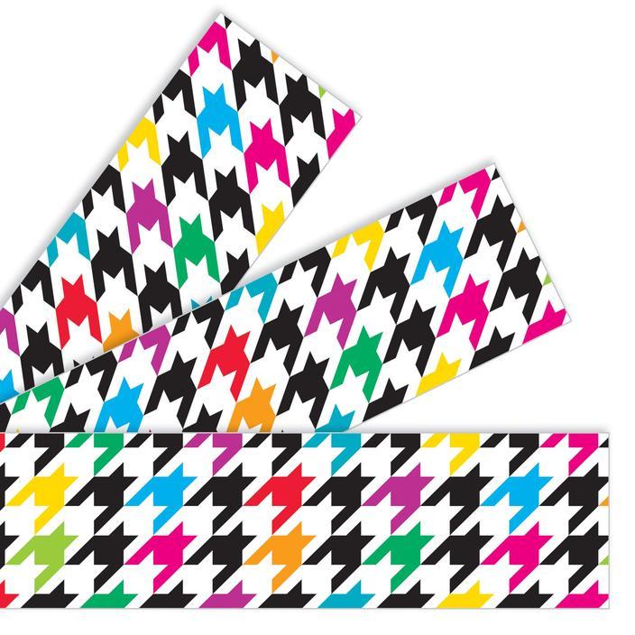 Houndstooth Multicolor Borders 2 3/4in x 35 3/4ft 1/pk