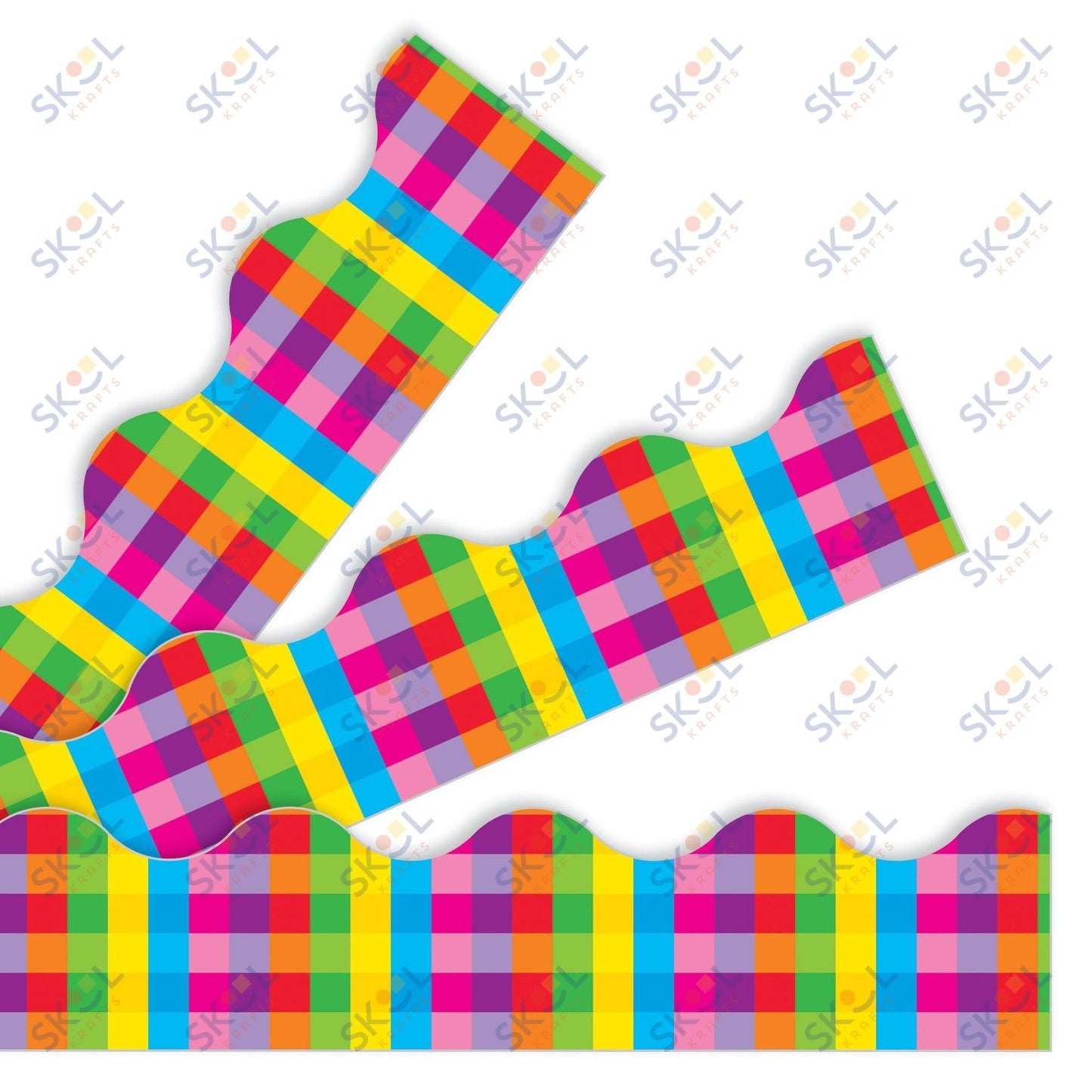 Rainbow Plaid Trimmers 2 1/4in x 39ft 1/pk