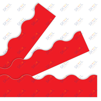 Solid Color Scalloped Borders (red)