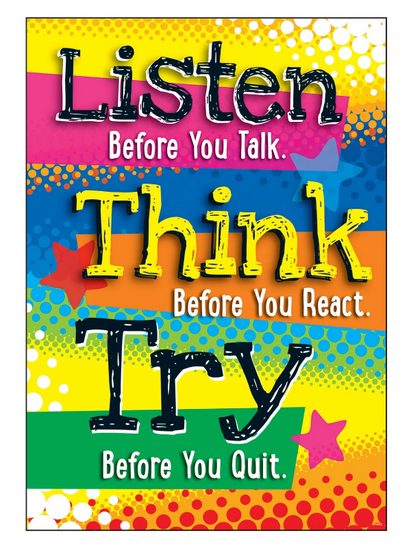 "Listen Before You Talk..." Poster Durable & Reusable Paper 13 3/8" x 19" 1pc