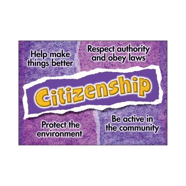"Citizenship" Poster Durable & Reusable Paper 13 3/8" x 19" 1pc