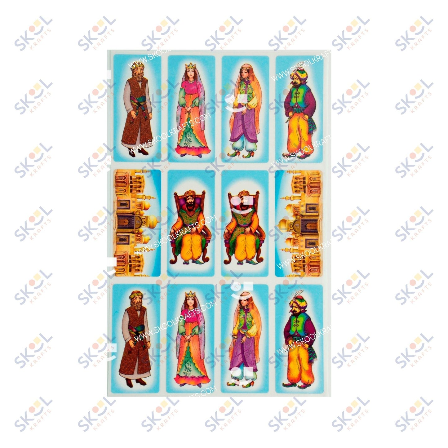 Purim Figures Stickers 10/sheets