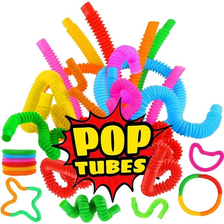 Pop Tubes - Anti Stress Fidget toy, 12pk