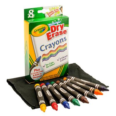Dry Erase Crayon Assorted Colors Washable