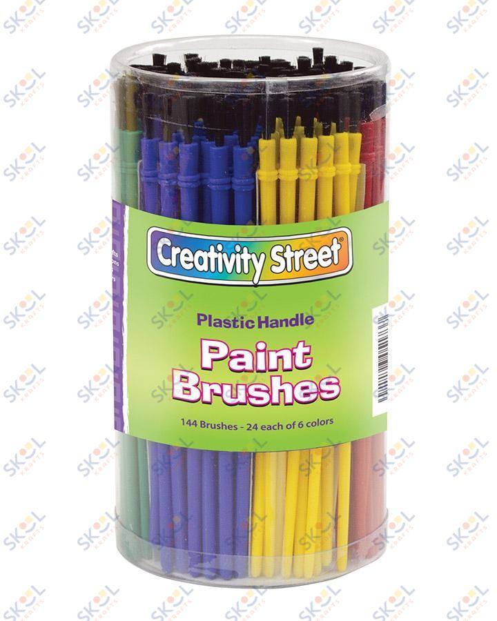 Plastic Handle Brush Classroom Pack, 7" Long, 144 Brushes