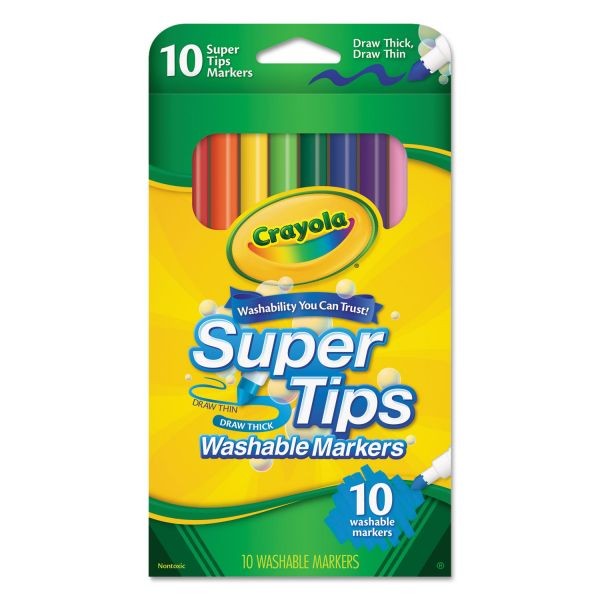 Crayola Washable Super Tips Markers Assorted 10/pk