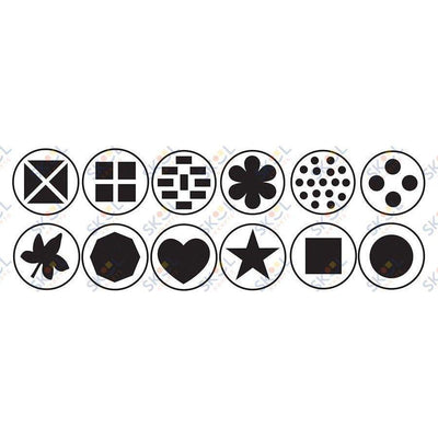 Dough Extruders, 12 Assorted Patterns, Approx. 3", 12 Pieces