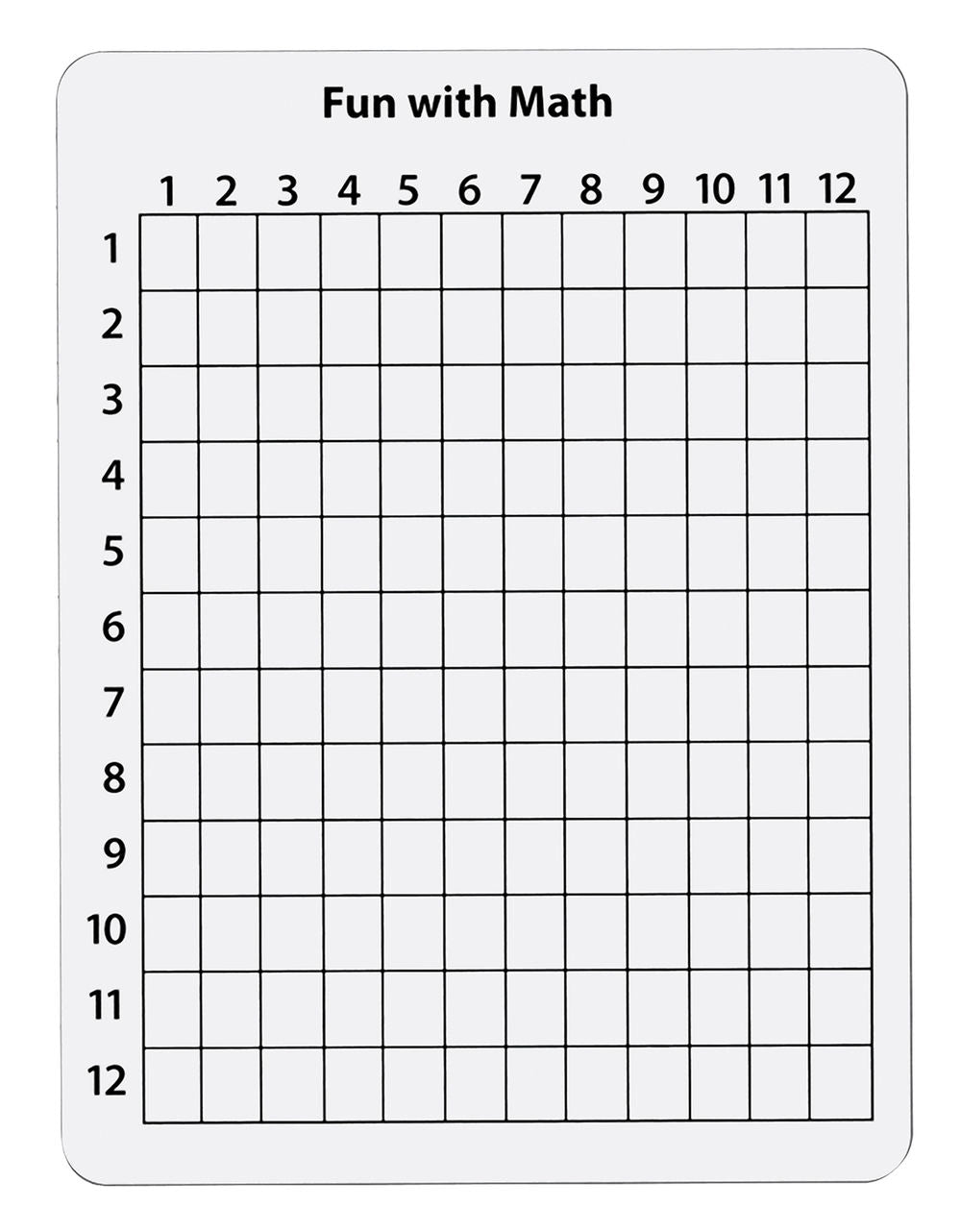 Math Whiteboard, 1-sided, 12x12 Grid, 9" x 12", 1/pc