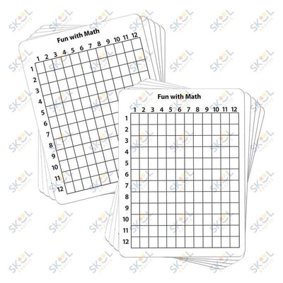 Math Whiteboard, 1-sided, 12x12 Grid, 9" x 12", 1/pc