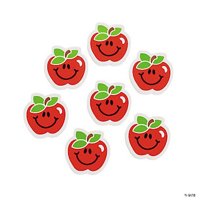 Smiley Apple Eraser 24/pk
