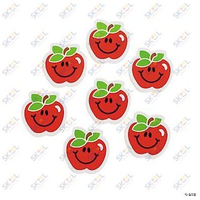 Smiley Apple Eraser 24/pk
