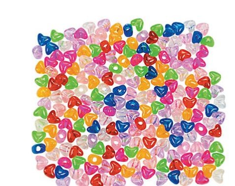 Transparent Happy Heart Pony Beads 1/2 Lb.