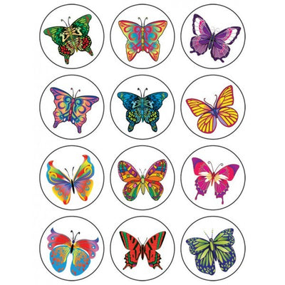Fancy Butterfly Stickers 1" 10/pk