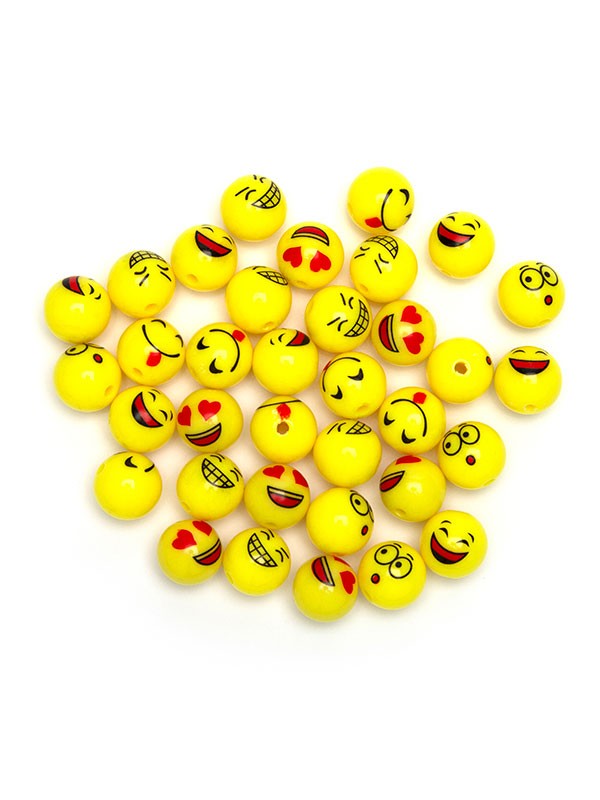 Smiley Expressions Fun Pack Emoji Beads 36pc