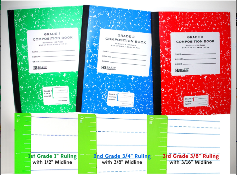 Grade 1 Primary Composition Book 100 sheets