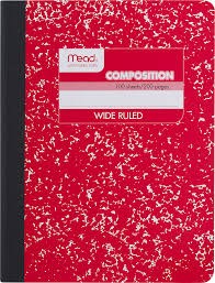 Composition Book Wide Ruled 100 Sheets Colored Covers