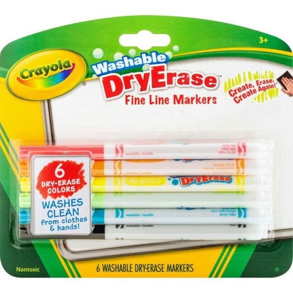 Crayola Washable Dry Erase Fine Line Markers 6/pk