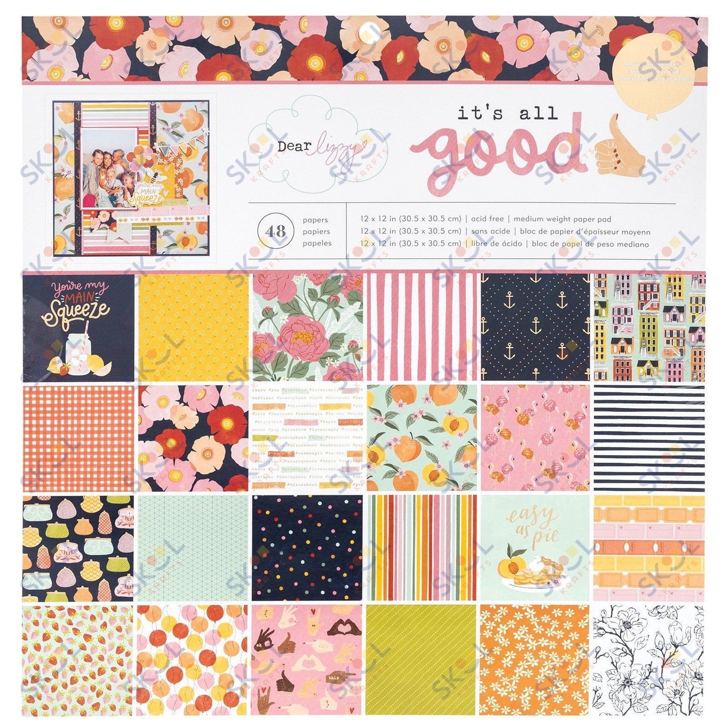 Paper Pad  It's  All  Good - 12 X 12  Gold Foil - 48 Sheets