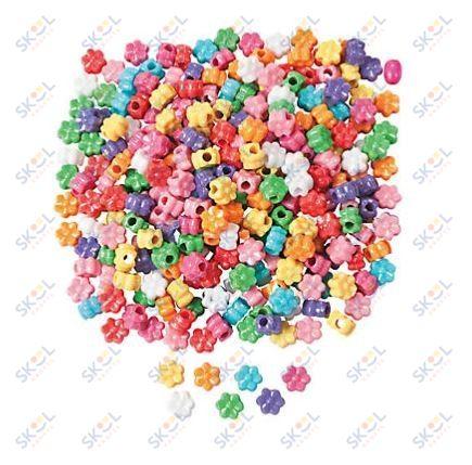 Plastic Flower Pony Beads 1/2 Lb. (approx 600pcs)