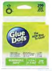 Glue Dots Removable 1/2", 200/pk