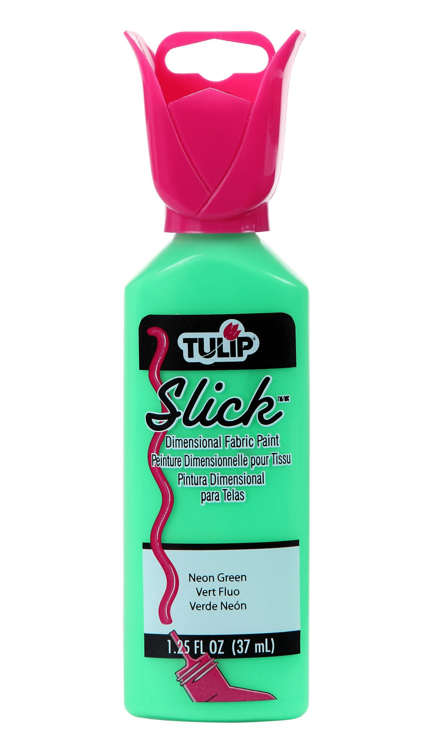 Tulip Slick Dimensional Fabric Paint (Fluorescent Green, 1.25 oz)