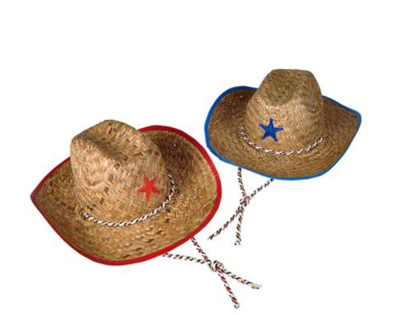 Straw Sheriff Cowboy Hat Kid Size 1/pk 22"