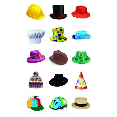 Hat Assortment Stickers 1" (120 Stickers In A Pack)