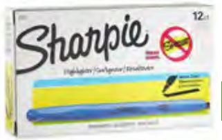 Sharpie Highlighters Fine Tip Blue 12/pk