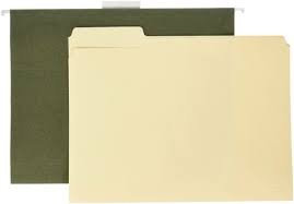 Hanging File Folders Combo Kit, Includes Green And Manilla 25/box
