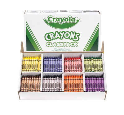 Crayola Large Crayon Classpack, 8 Colors, 400/pk