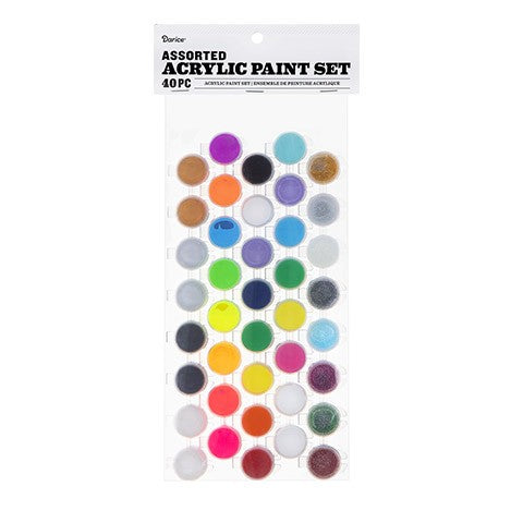 Acrylic Paint Pot Set: 40 Pots, Assorted Colors
