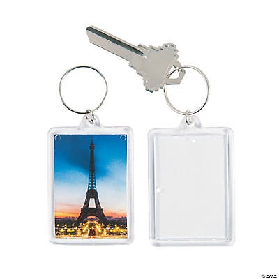 Paris Theme Picture Frame Keychains 12/pk 2.25"