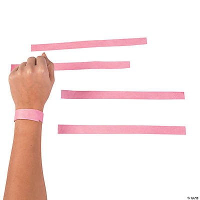 Pink Self-Adhesive Wristbands 100/pk