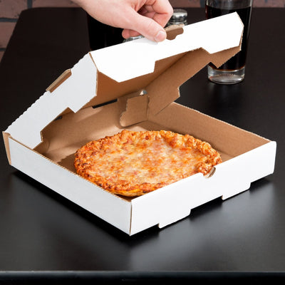 White Corrugated Pizza Box 10" x 10" x 2"  50/Bundle