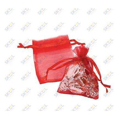 Mini Red Organza Drawstring Treat Bags 2 1/4" x 3 1/2" 50/pk