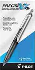 Precise V7 Retractable Fine Pen Black 12/pk