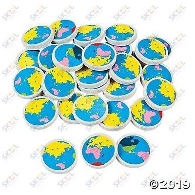 Globe Erasers (48 PK)