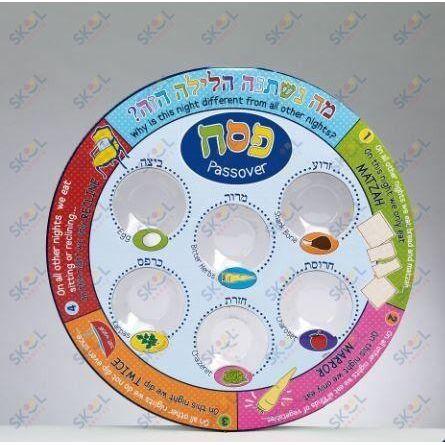 Printed Colorful Laminate Disposable Seder Plate 11"