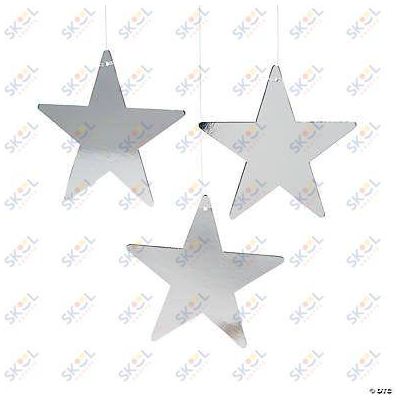 Silver metallic Stars 9" 12pcs